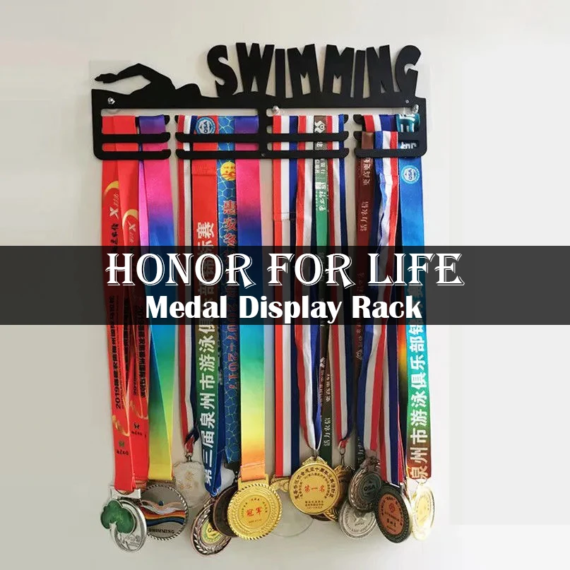LOVE TO RUN store 36 medals  STEEL Medal Hanger Holder Display Rack Hook 