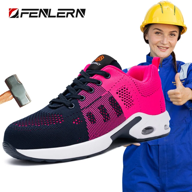 Fenlern Men Safety Shoes Women light weight Work Size 35 Steel Toe Shoes for Women Winter Work shoes women safty sneaker 5