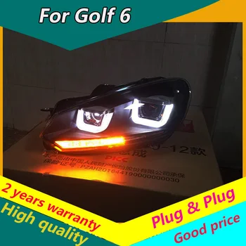 

KOWELL Car Styling for VW Golf 6 for Mk6 Headlight R20 LED Headlight DRL moving Signal H7 D2H HID Bi Xenon