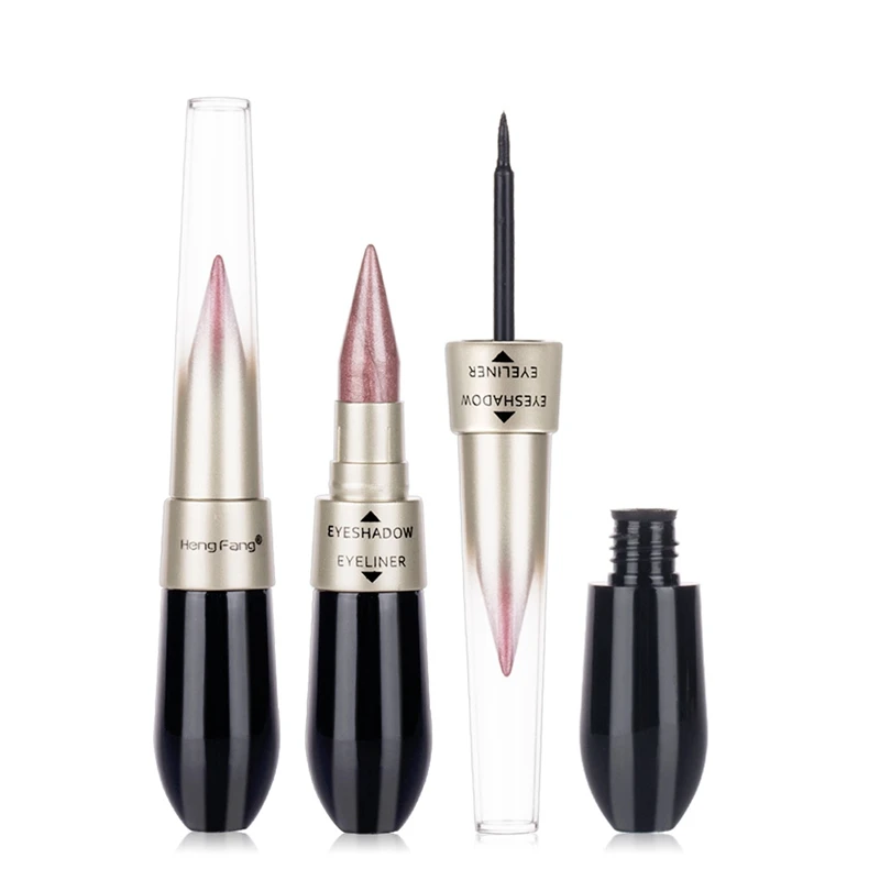 1pcs Hengfang Brand Makeup Professional 2 in 1 Eyes Kits Waterproof Shimmer Gold White Color Eyeliner Pencil Lot