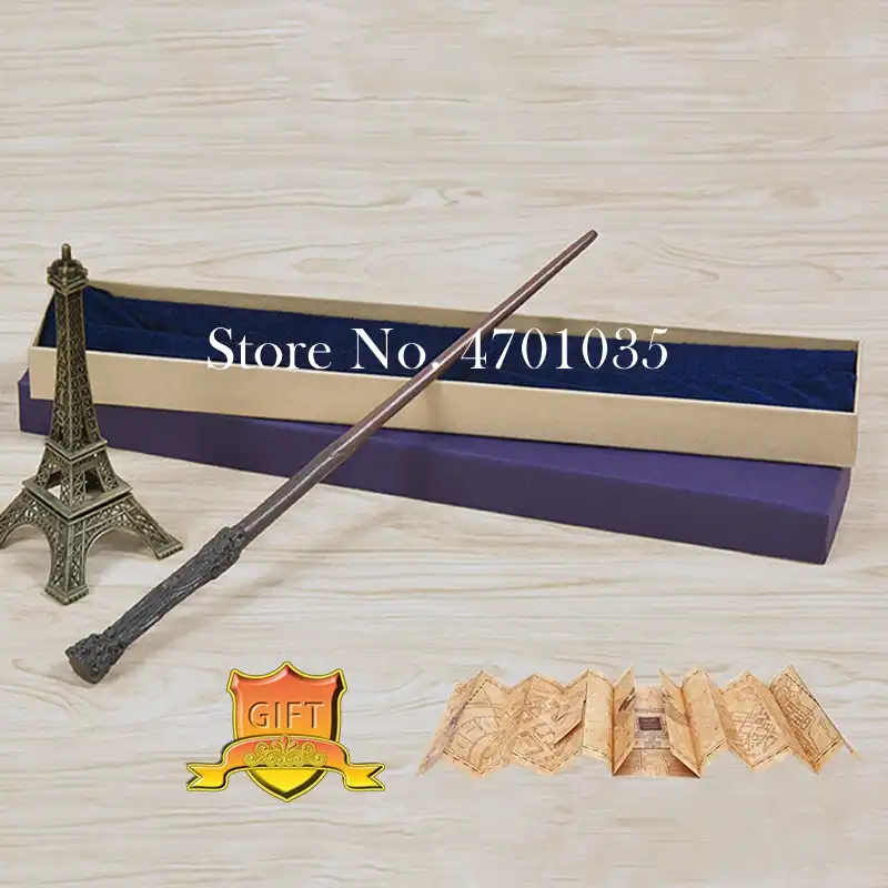 種類の金属コアマジックワンドハリーポッターコスプレネックレスヴォルデモートルナスネイプハーマイオニー魔法の杖とマローダーの地図ギフトボックスパック 手品 Aliexpress