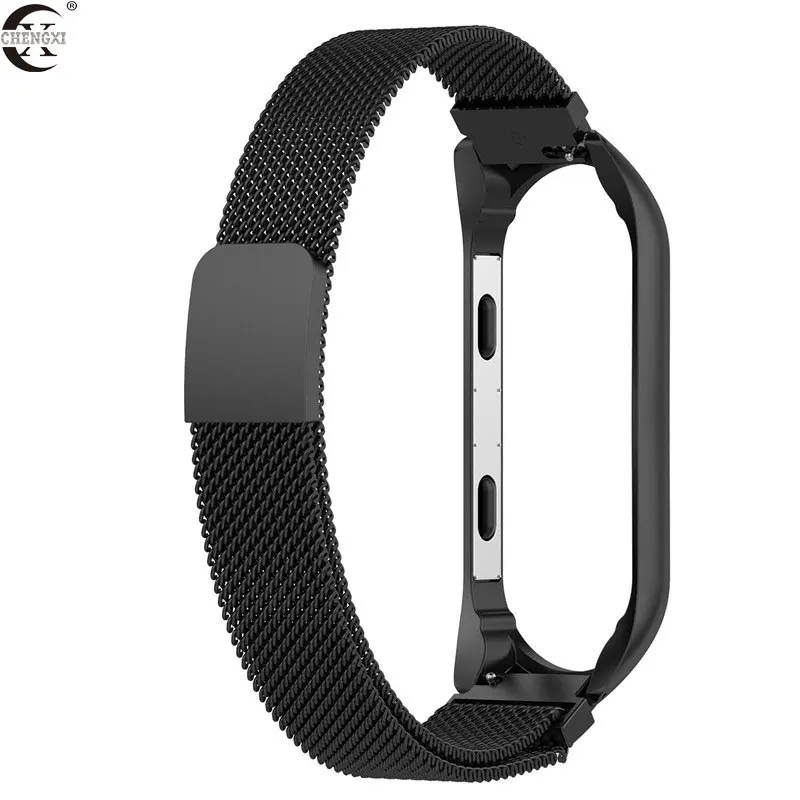 Mi lanese ремешок+ рамка для Xiaomi mi 4 ремешок для Xiaomi mi 3 браслет для mi band 3 M3 M4 металлические браслеты из нержавеющей стали аксессуары