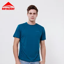 ROYALWAY для спорта на открытом воздухе мужские летние быстросохнущие Удобные Дышащие Беговые футболки эластичные мужские футболки RFTM2039H