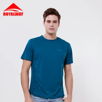 

ROYALWAY Outdoor Sports Men Summer Quick-drying Comfortable Breathable Running Tee Elastic Male T-Shirts RFTM2039H