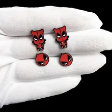 Детские серьги для женщин, подарки для девочек, Мультяшные новые мутанты Дэдпул, серьги-гвоздики, ювелирные изделия