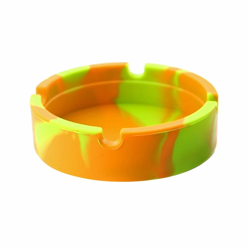Color yellow Силиконовый мягкий круглый пепельница лоток держатель puminous Портативный Анти-обжигающий держатель для сигарет многоцветный экологически чистый C126 - Цвет: Color yellow