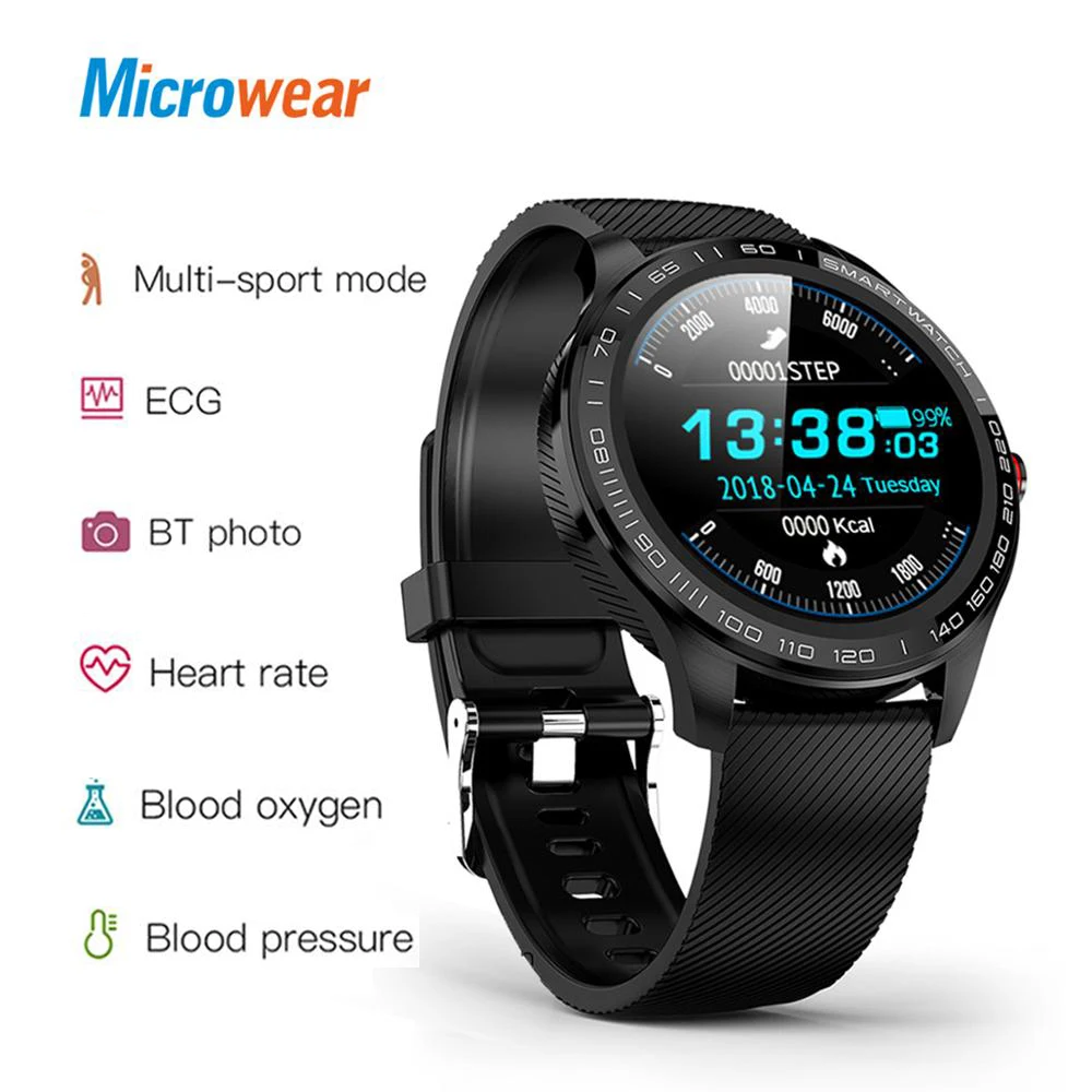 Microwear L9 PPG + ЭКГ Смарт часы кровяное Давление Кислорода Монитор сердечного ритма в