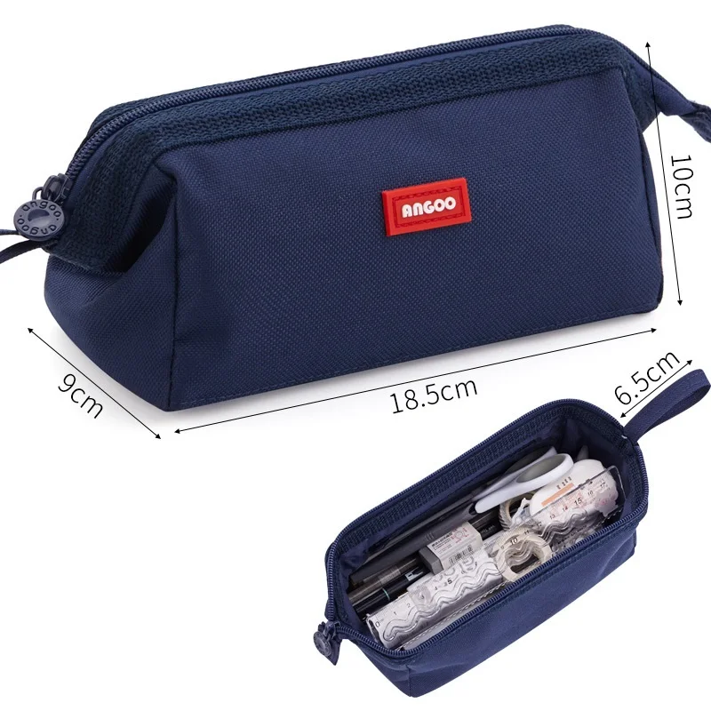 Angoo Boat Type Pen Case Pencil Bag Washable Oxford Cloth Storage HandBag  Pouch for Pens Ruler Stationery School Travel A6851