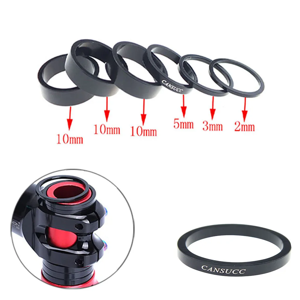 

Fast deliver 6pcs/set Bicycle Front Fork Washer MTB Mountain Bike Durable Aluminum Alloy Headset Spacer Gasket Ring 2/3/5/10mm
