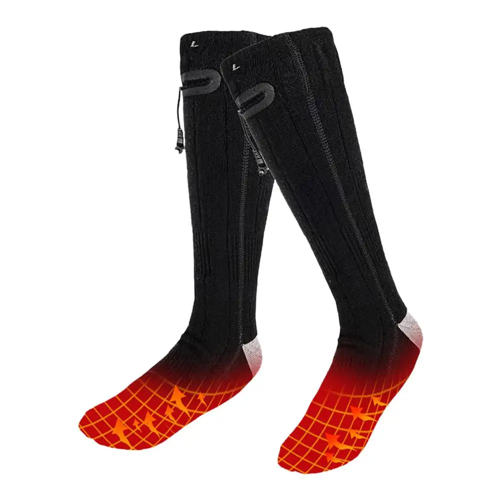 Winter Electric Heated Socks Battery Rechargeable Boot Socks Outdoor Foot Warmer 