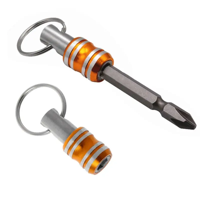 1/4 Inch Hex Shank Screwdriver Bits Holder Extension Bar Drill Screw Adapter Quick Release Easy Change Keychain