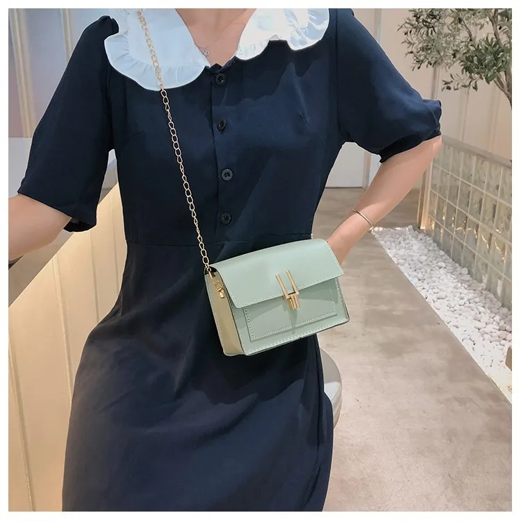 

Bag WOMEN'S Bag New Style 2019 Retro Non-mainstream Shoulder Bag Western Style Textured Versatile Y Word Lock Chain Square Sling