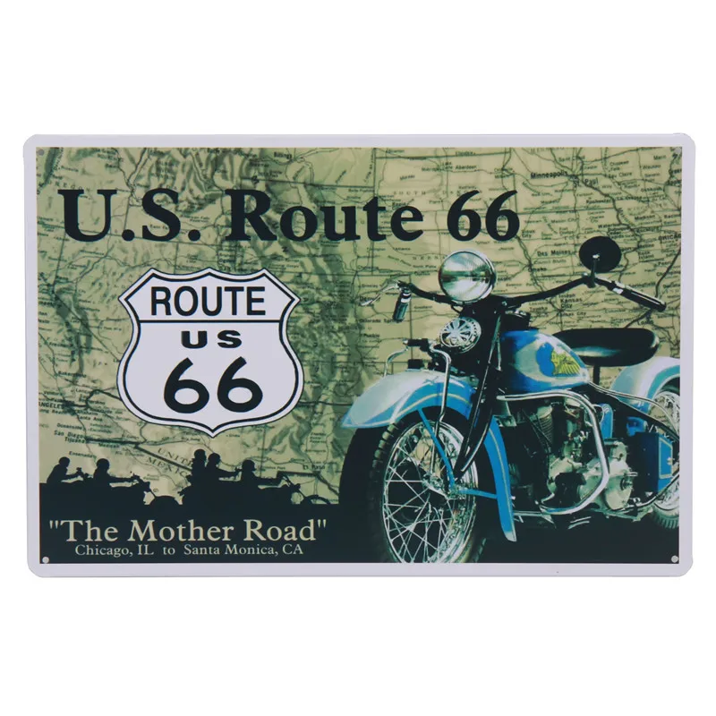 США винтажные металлические жестяные знаки Route 66 наклейки Клубная настенная вывеска для декора автомобиля номерной знак табличка плакат Tintin 8x12 дюймов H18