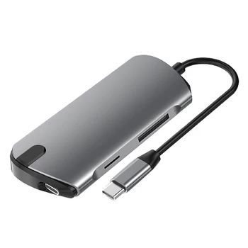 

7 in 1 USB C Hub /Type C Data Hub With 7-Port 4 USB 3.0 + TF + SD +Type C PD Ports Smart Hub