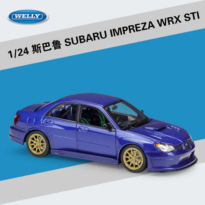 Весы Welly Diecast 1:24 SUBARU WRX STI симулятор Классическая Металлическая модель автомобиля
