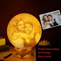 16 Colors Photo/Text Custom 3D Printing Moon Lamp Personalized USB Remote Switch Night Light Gifts Table Lamp