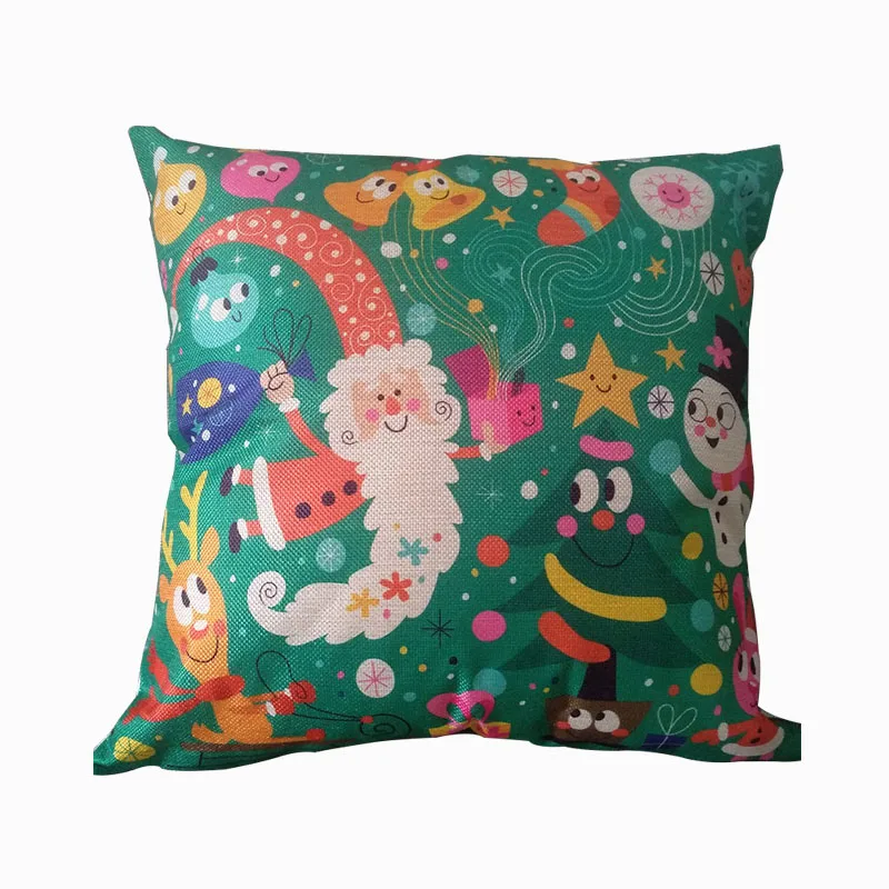 

Fyjafon 2pcs Pillowcase Christmas Linen Cushion Cover Printed Soft Pillow Case Restaurant Living room Holiday Pillowcases