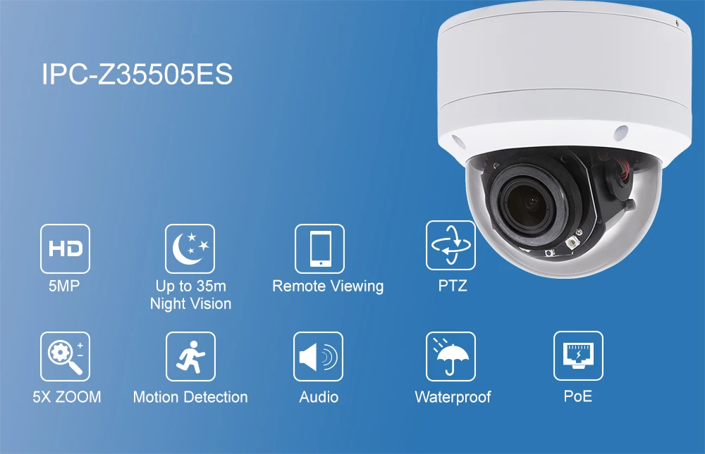 zoom óptico 2.7-13.5mm com áudio casa exterior