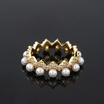 

Vintage Z-shaped Pearl Ring Gold Yellow Wave Ring Exquisite Design Forefinger Ring Gift for Women Wedding Rings For Women Wave