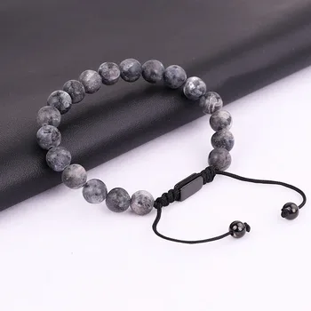 New Simple Design Men Bracelets Matte Color Natural Stone Bead Braided Friendship Bracelet Men Jewelry Gift