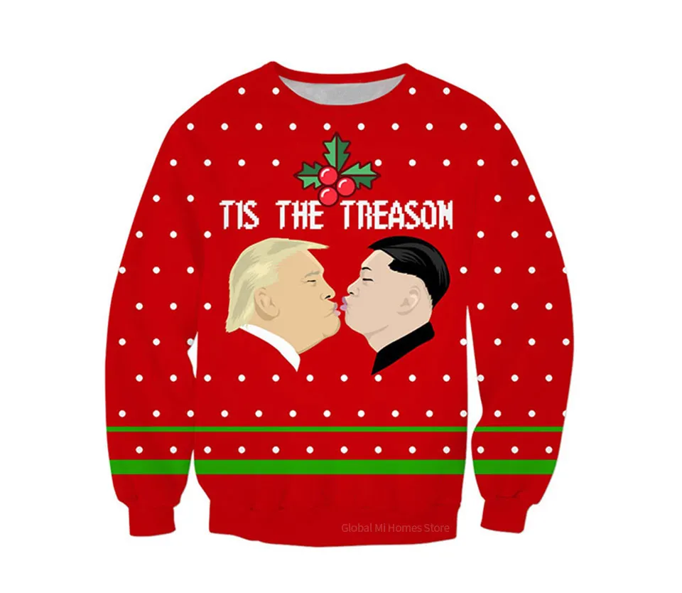 Популярный 3d свитер с круглым вырезом и длинными рукавами, Рождество, кошка, собака, Санта, цифровой принт, для мужчин и женщин, удобные теплые праздничные пары - Цвет: Funny L