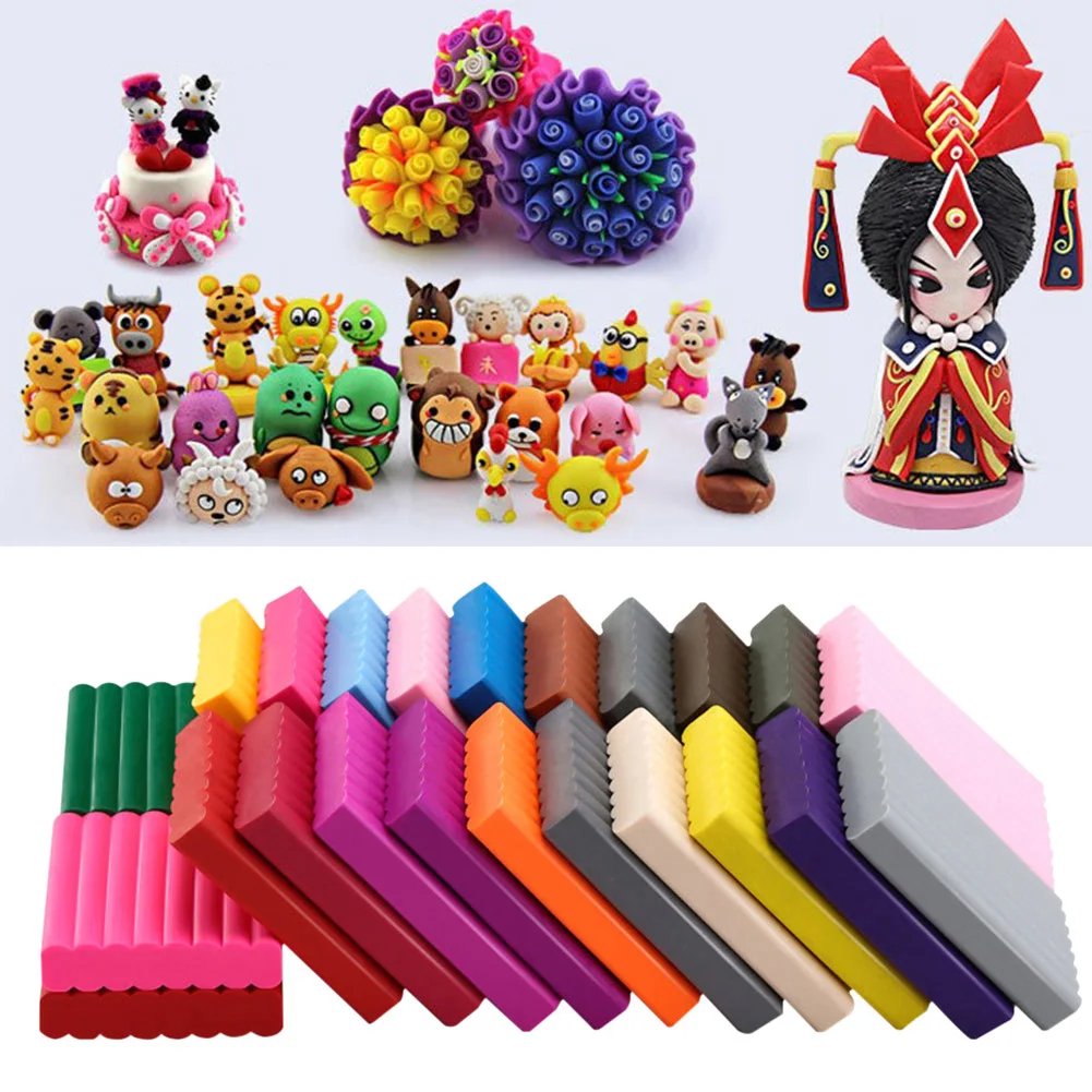 

24 Colors Box Light Plasticine for Children DIY Polymer Clay Set Play With Tools Relieve Pressure Non Stick