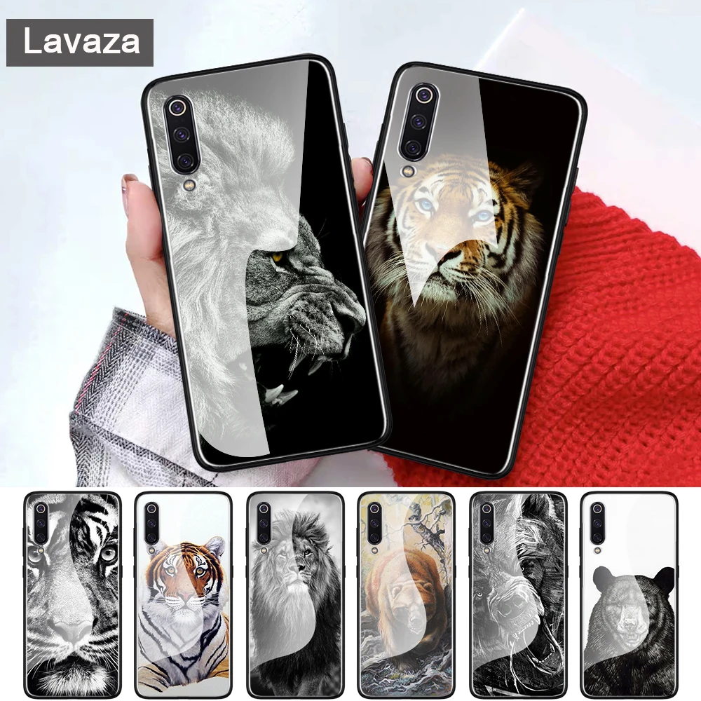 Русский медведь тигр лев Стекло чехол для Xiaomi 8 Lite 9 F1 A1 A2 Redmi 4X 6A Примечание 5 6 7 Pro