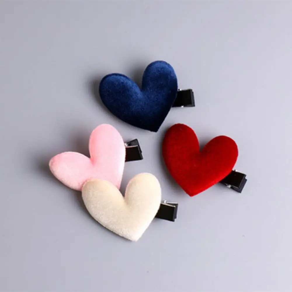 

2Pcs New Vintage Velvet Lovely Hairpin Korea Heart Shape Hair Clip Barrettes Fashion Hairpin Women Hair Accessories Dropshipping