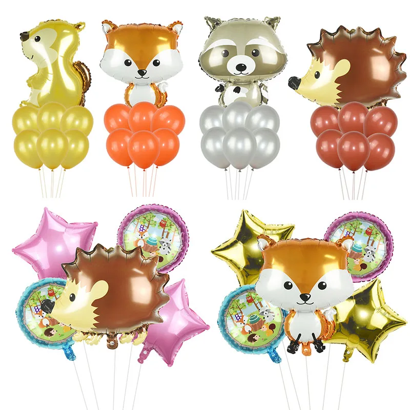 5/7pcs Animal Balloon Set Safari Forest Zoo Theme Party Decoration Foil Latex Ballons Jungle Party Supplies Kids Birthday Favors