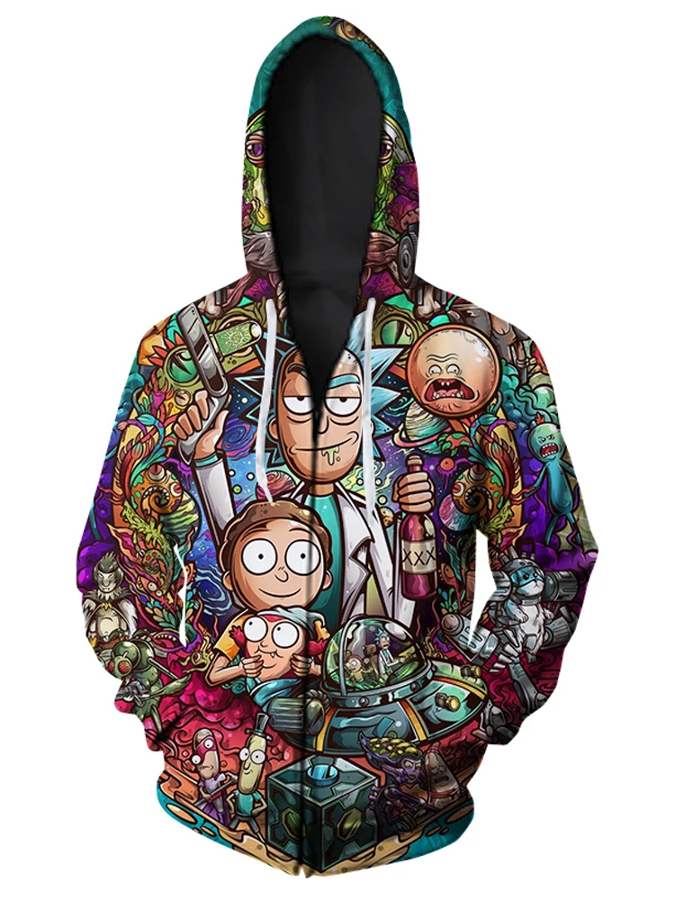 LL-01 Мужская толстовка Rick and Morty 3D толстовки пуловеры одежда Модный свитшот на молнии с капюшоном куртка с капюшоном - Цвет: LL-01