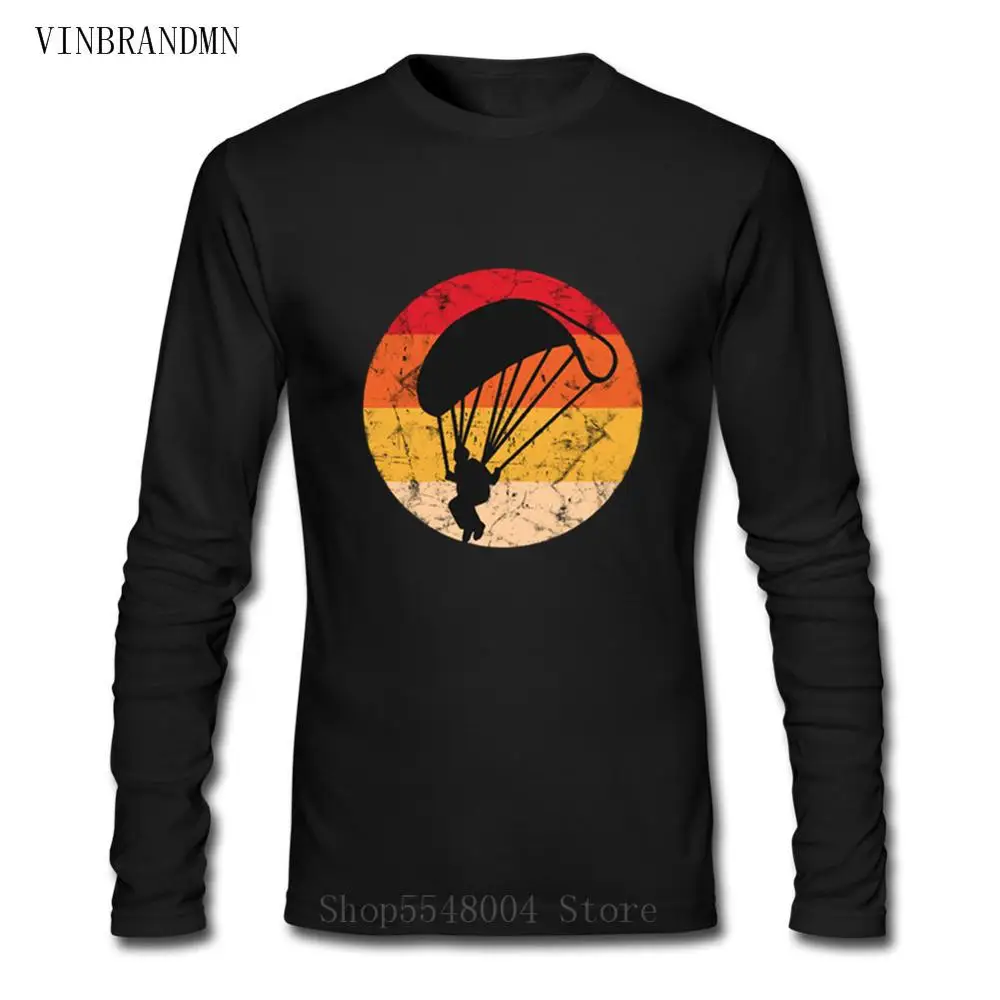 

Retro Paraglider Men's Casual Cotton Streetwear New Paramotor Parachute Tee Shirt Sky Diving Tshirt Vintage Paragliding T Shirts