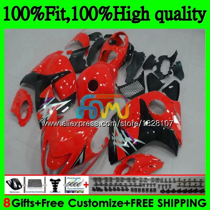Инъекции для SUZUKI Hayabusa GSXR1300 08 09, 10, 11, 12, красный цвет: черный; популярная модель 56BS. 65 GSX-R1300 GSXR 1300 2008 2009 2010 2011 2012 обтекатель