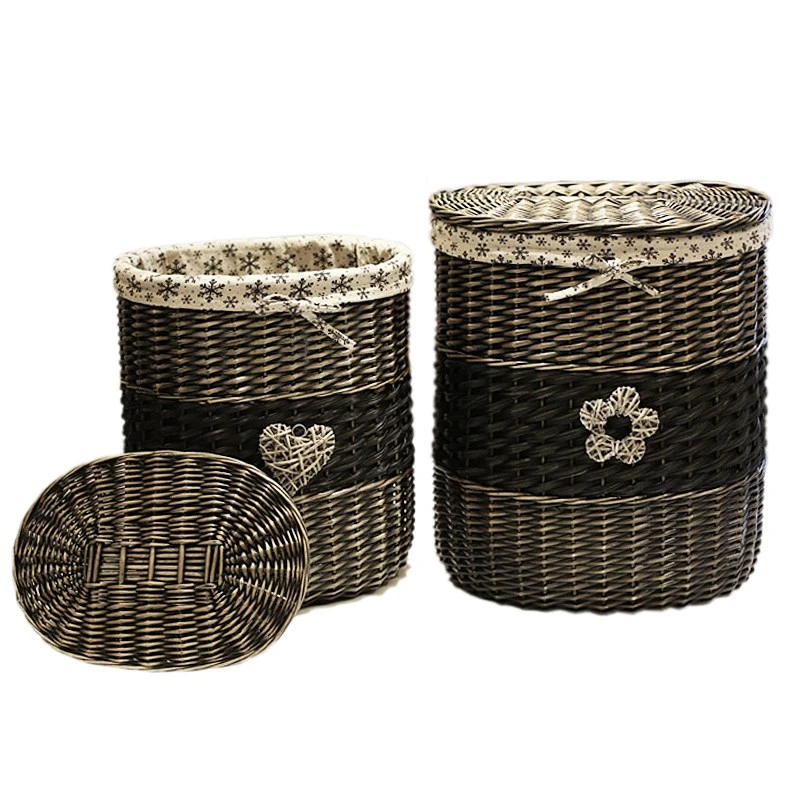 Vintage Wicker Storage Basket With Lid Large Laundry Basket For Clothes Decorative Handmade Wicker Dirty Laundry Baskets Gifts Storage Basket Basket With Lidwicker Storage Basket Aliexpress