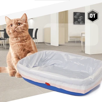 

10 Pieces Special Cat Litter Bag For Cat Basin Larger Thickening Drawstring Cat Litter Pan Bags Durable Pet Cat Supplies