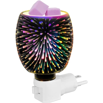 

3D Glass Pluggable Fragrance Warmer Plug-in Wax Melt Warmer for Warming Scented Wax Squares or Essential Oils US Plug