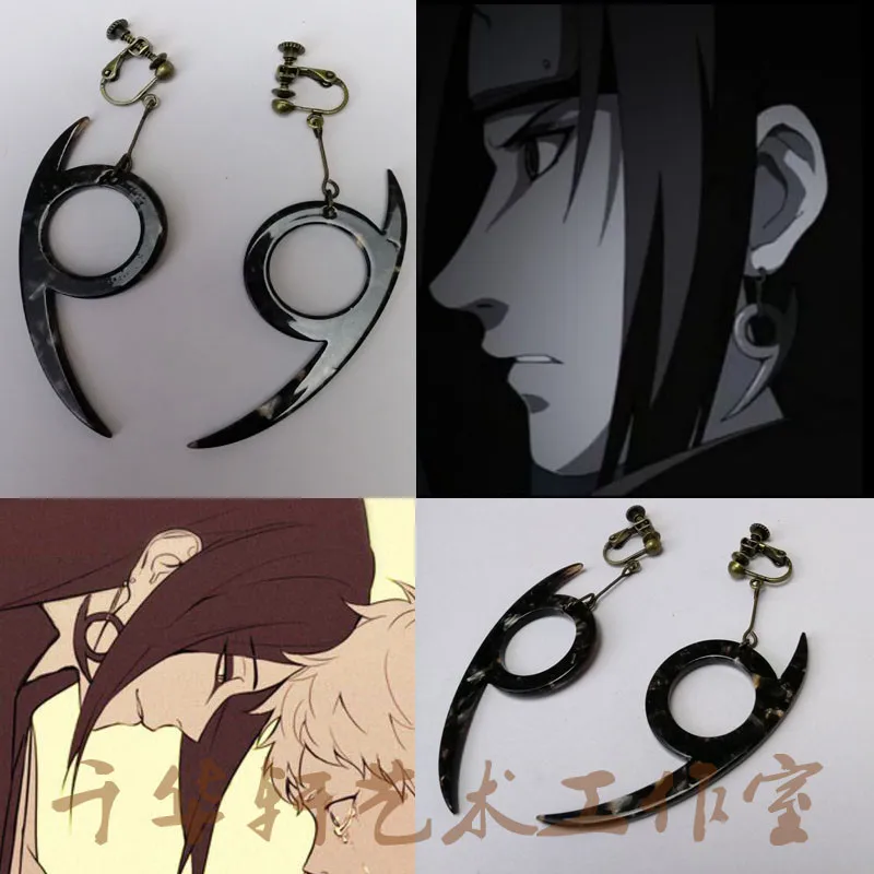 Japan Anime Naruto Orochimaru Cosplay Prop Earring Accessory Silver Ear Stud