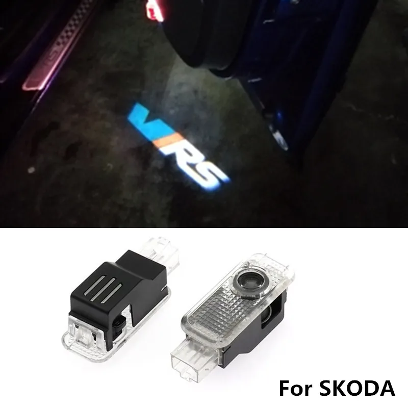 2 шт. светодиодный светильник для двери автомобиля с логотипом Ghost Shadow для Skoda Octavia Superb Roomster old Febia