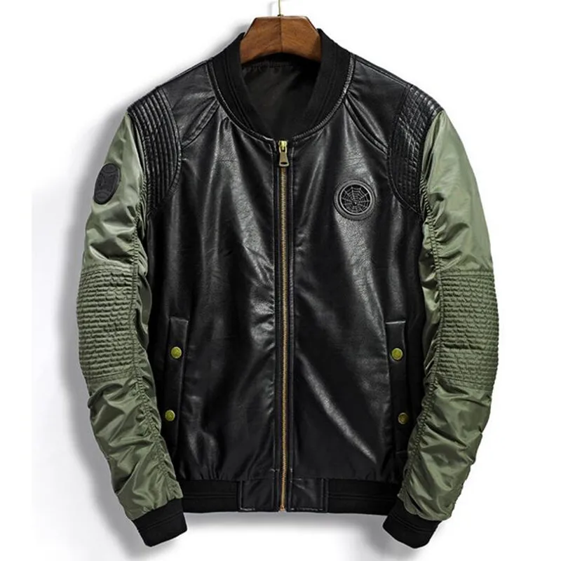 

Spring Winter Bomber Jacket Men Air Force Pilot Ma1 Mens Leather Jacket Coat Punk Faux Casual Avirex Military A2 Male Clothes