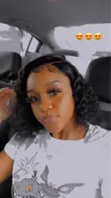 Rizado Bob peluca del pelo humano del frente del cordón pelucas con minimechones brasileño Remy pelo humano Pelo Corto Pre arrancado peluca para las mujeres negras de la onda profunda de la peluca