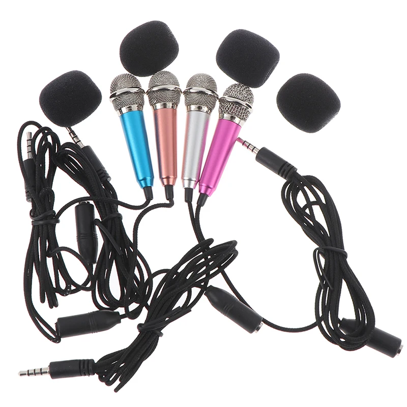 Venda quente handheld microfone portátil mini 3.5mm microfone estéreo de áudio para os acessórios do telefone móvel|Microfones| -