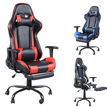 

3 Colors USA Warehouse High Back Swivel Chair Racing Gaming Chair Office Ergonomic Computer Gaming Chair with Footrest Tier