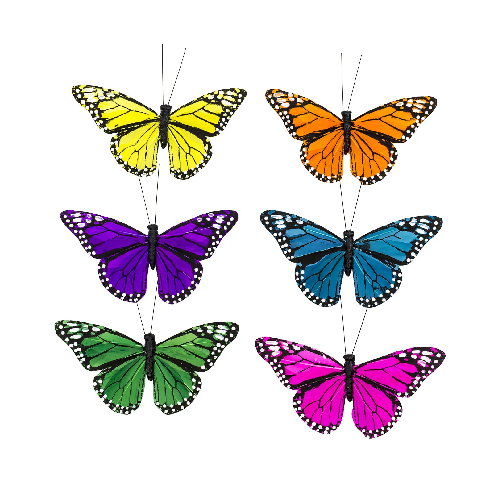 Butterfly Decoration 6pc Simulation Feather Fake Butterfly Wedding Photography White Balcony Decoration Pastoral Home Ddragon Flower Pot