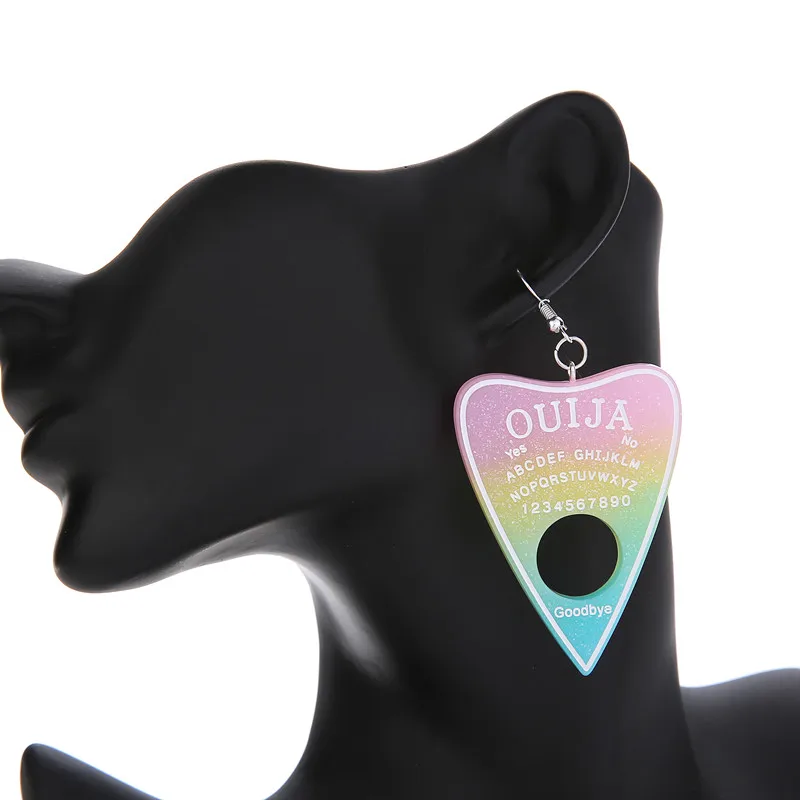 1 пара, женские серьги-капли, многоцветная смола, Ouija planchette, амулеты, полимерная серьга для подарка на день рождения, детские женские ювелирные изделия