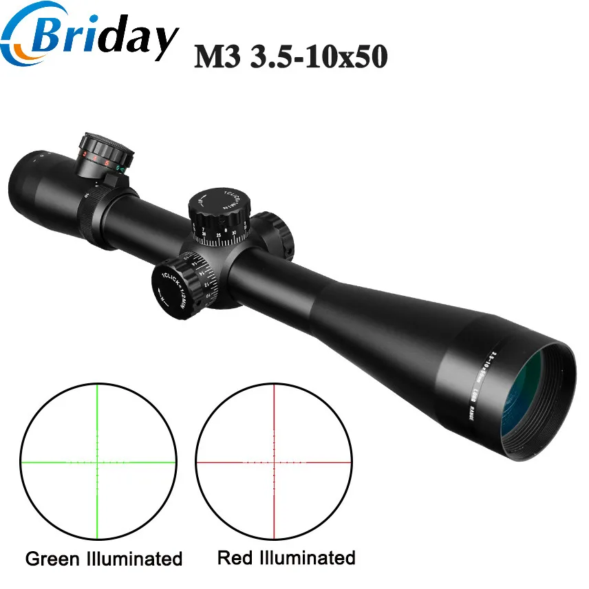 M3 3.5-10x50 Hunting Mark4 M3 3.5-10x50 M1 4.5-14X50 M3 6-24x50 M1 6-24x60 Mil-dot Illuminated Riflescopes Rifle Scope With 20mm Mounts - Цвет: M3 3.5-10x50