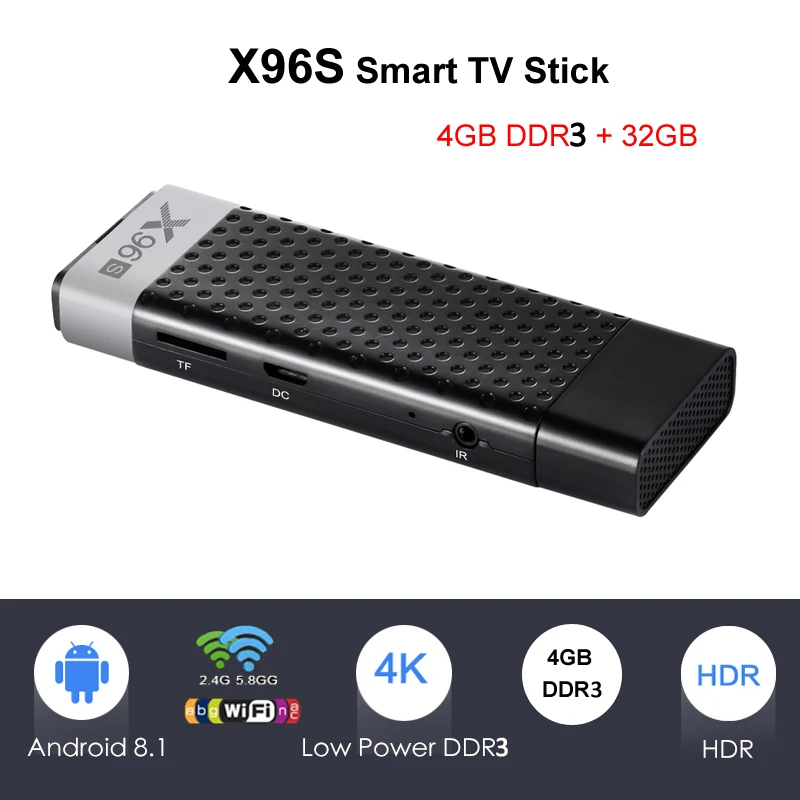ТВ приставка X96S 4 + 32 ГБ Android 8 1 четырехъядерный процессор Amlogic S905Y2 4K|ТВ-приставки и