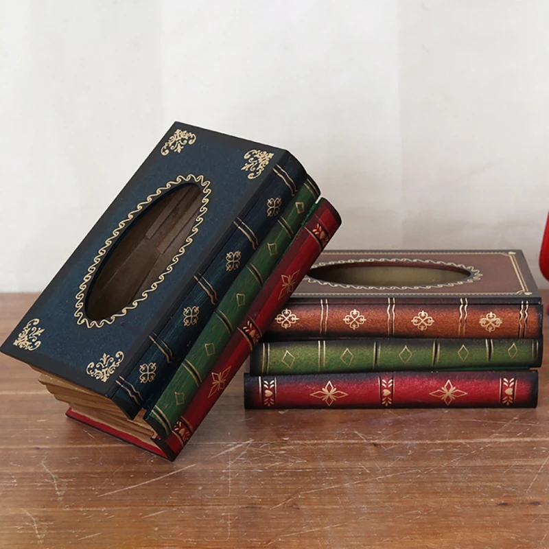 Стиль книга Форма ткани Роскошная шкатулка мини-коробка с салфетками Европы квадратная футляр для бумажных салфеток Кольца тканевая коробка для хранения
