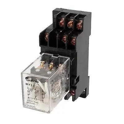 

AC 6V Coil 11 Pin DIN Rail Electromagnetic Power Relay MY3J w Base