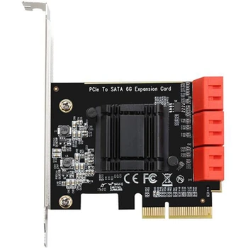 

PCIe SATA3.0 Adapter Card 6 Port 6 Gbps PCIe to SATA Controller Expansion Card ASM1166 Chip Support for Windows MAC
