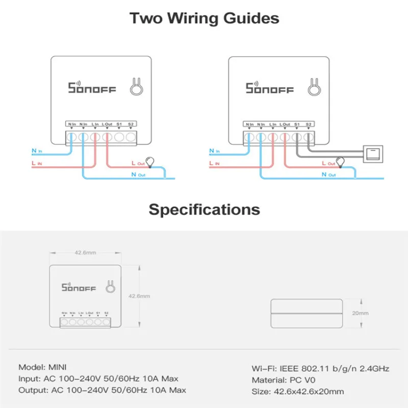 DIY Wifi Sonoff двухсторонний умный переключатель приложение/Голосовое управление Поддержка IFTT и домашний помощник мобильный телефон выключатель света Умный дом