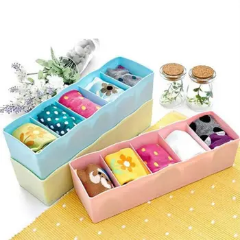 

Plastic Organizer Tie Bra Socks Drawer Cosmetic Divider Storage Box Socks Underwear Bra Container Household Home Storage
